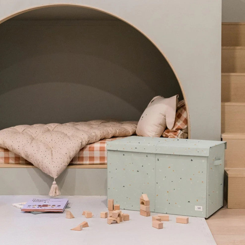 Cufar pliabil pentru camera copiilor, material reciclat Terrazzo Green, 3 Sprouts